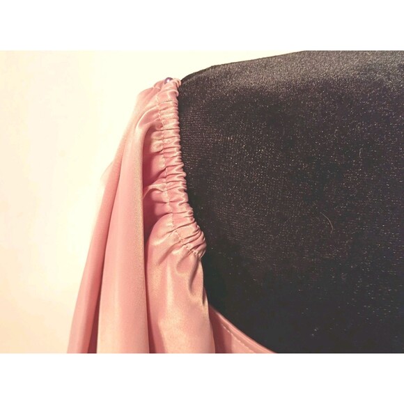 Pink Satin Bustier Corset Size S Renaissance Lace Up Back Sweetheart Poet Sleeve - Picture 13 of 16